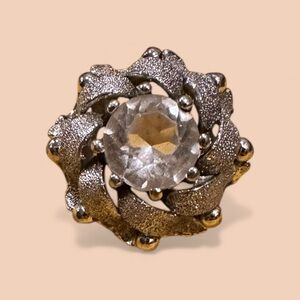 VINTAGE .925 Silver Ring white sapphire?Women's Ring 6-3/4